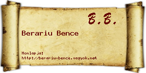 Berariu Bence névjegykártya